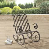 [en.casa] Schaukelstuhl Geraldton Metall 92 x 59 x 90 cm Grün
