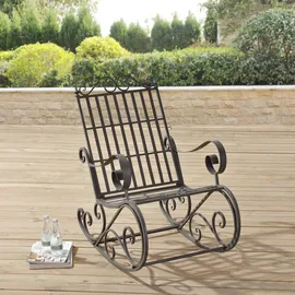 [en.casa] Schaukelstuhl Geraldton Metall 92 x 59 x 90 cm Grün