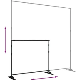 vidaXL Hintergrundstativ Schwarz 254x243 cm Stahl