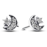 Pandora Moments Mond-Ohrringe aus Sterling Silber mit Zirkonia, 292990C01