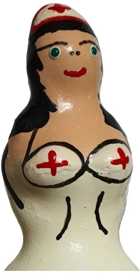 CONDOMERIE - HANDBEMALTE NEUHEITSKONDOME KRANKENSCHWESTER SCHWARZ