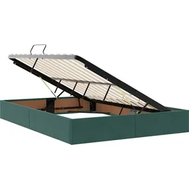 vidaXL Modernes Bett 140 x 200 cm Dunkelgrün