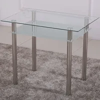 HOOZ Esstisch Glas mit 6mm Sicherheitsglas & Facettenschliff - Glastisch als Esszimmertisch/Küchentisch (90x60x75cm, satiniert)