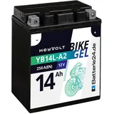 HeyVolt BIKE GEL Motorradbatterie YB14L-A2 51411 12V 14Ah