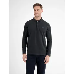 Langarmpoloshirt mit Knopfleiste - Black - XL