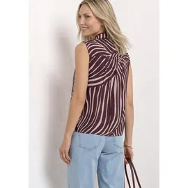 STREET ONE Blusentop mit Bowling-Kragen und Knoten Rustic Rouge 42