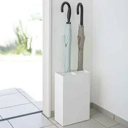 Yamazaki Schirmständer Regenschirmständer weiß Metall klein modern platzsparend 23x36x12cm "SMART"