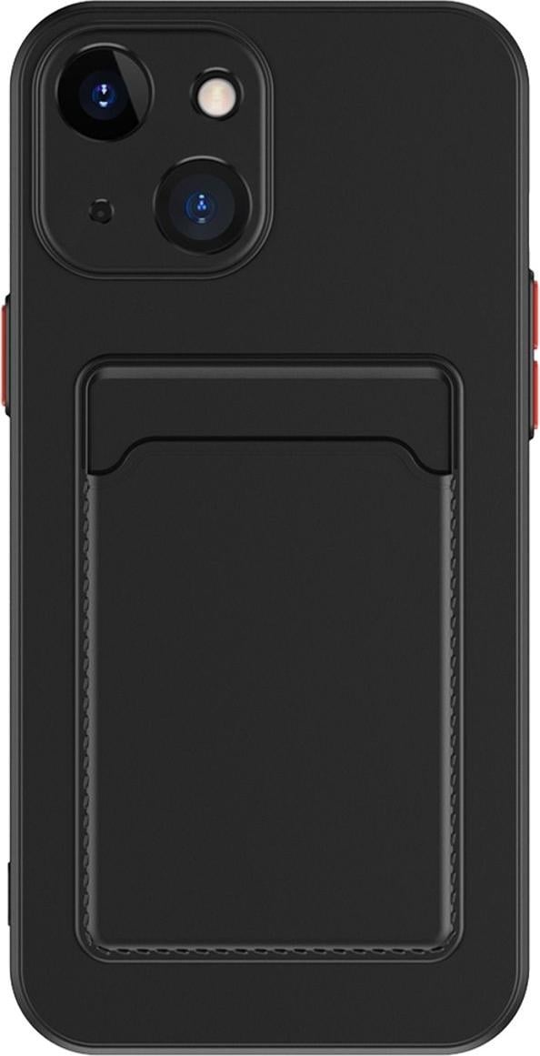 König Design Schutz Handy Hülle für Apple iPhone 15 Case Back Cover Etuis Bumper Kartenfach (iPhone 15), Smartphone Hülle, Schwarz