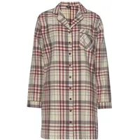 H.I.S. H.I.S Damen Nachthemd bordeaux-kariert-creme Gr.34