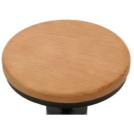 Mendler 2er-Set Barhocker HWC-N17, Barstuhl, höhenverstellbar drehbar Fußablage Industrial Metall Massiv-Holz - natur