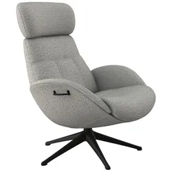 Relaxsessel FLEXLUX "Relaxchairs Elegant", grau (sophisto grau), B:90cm H:107cm T:89cm, 100% Polyester, Sessel, Premium Komfort, Rücken- & Kopfteilverstellung, drehbar, Fuß schwarz
