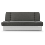 mb-moebel MOEBLO Schlafsofa Cyprus – Sofa Kippsofa Klappsofa Click-Clack Couch für Wohnzimmer Federkern Sofagarnitur Polstersofa mit Bettkasten und Schlaffunktion 192x85x92 (Dunkelgrau+Weiß, Soro 96 + Soft 17)