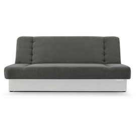 mb-moebel MOEBLO Schlafsofa Cyprus – Sofa Kippsofa Klappsofa Click-Clack Couch für Wohnzimmer Federkern Sofagarnitur Polstersofa mit Bettkasten und Schlaffunktion 192x85x92 (Dunkelgrau+Weiß, Soro 96 + Soft 17)