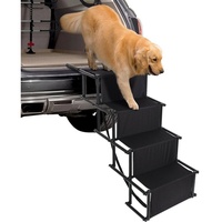CALIYO Hunderampe Hundetreppe für kleine hunde, Hunderampe Auto Klappbar (1-St), mit verstellbaren Stufen, Faltbar, Leicht zu verstauen, Tragbar schwarz