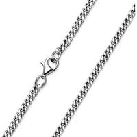 Materia Silberkette Unisex Panzerkette 2,7mm diamantiert 40-80cm K27, 925 Sterling Silber, rhodiniert silberfarben 50cm