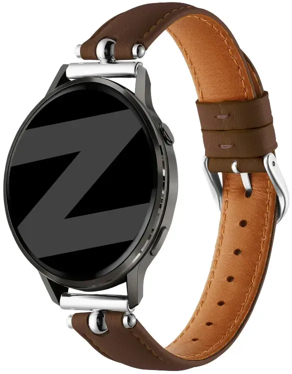 Bandz Oozoo Smartwatch 20mm Armband Leder 'Bullet' für Oozoo Smartwatch 20mm - Braun - Schnallenverschluss