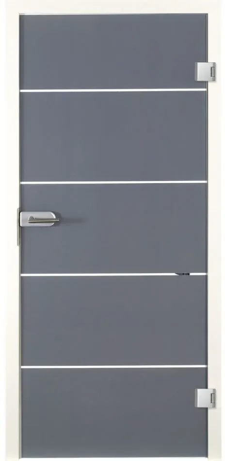 Kilsgaard Ganzglastür Typ 63/04 Anthrazit, DIN Links, 834x1972 mm,Band Studio