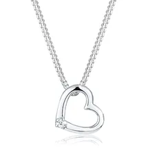 Elli DIAMONDS Halskette Herz Diamant Weiß Brillantschliff (0,015 ct) Silber