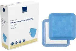 ABENA® Wundauflage, steril, weiß/blau 1010002357 , 1 Packung = 10 Stück, Maße: 10 x 10 cm