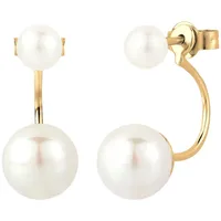 Elli Ohrringe Damen Front-Back Trend mit Süßwasserzuchtperle 925 Sterling Silber vergoldet