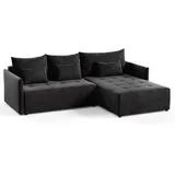 silape Sofnet Ecksofa Schwarz, Textil, 5-Sitzer, L-Form,Rechteckig, 260x180 cm, Wohnzimmer, Sofas & Couches, Wohnlandschaften, Ecksofas