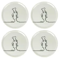 Lentz Pizzateller Ø31cm aus Porzellan mit lustigem Koch-Motiv (4er Set)