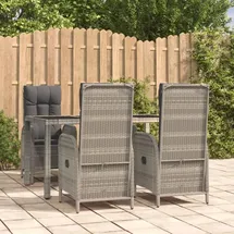 vidaXL Garten-Essgruppe 5-tlg. Grau
