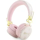 GUESS Wireless Leather Headphone with Metal Logo (ANC, 0.00 h, Kabellos), Kopfhörer, 4G PU-Leder, mit Metall-Logo, Rosa