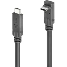 PureLink USB-C auf USB-C 90° Auf/Ab-Kabel - USB 3.2 Gen 1x2, 5A, SPR 100W, 10G, DP Alt-Mode - PureInstall MicroX4 - schwarz - 4,00m