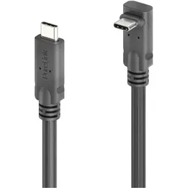 PureLink USB-C auf USB-C 90° Auf/Ab-Kabel - USB 3.2 Gen 1x2, 5A, SPR 100W, 10G, DP Alt-Mode - PureInstall MicroX4 - schwarz - 4,00m