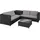 Tectake Siena Rattan Loungeset schwarz/grau