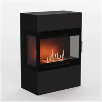 GLOW FIRE Echtfeuer-Dekokamin Lillesand XL Vision Ethanol Kamin, Bioethanol Kamin mit 3h Brenndauer, Heizleistung bis 2KW schwarz