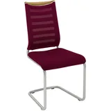 Venjakob Schwingstuhl, Eiche, Edelstahl, Bordeaux, Holz, Textil, Eiche, Streifen, Rundrohr, C-Form, 47x99x59 cm, Goldenes M, Made in Germany, Dgm, DGM-Emissionslabel, Lederauswahl, Stoffauswahl, Typenauswahl, Gestellauswahl, Esszimmer, Stühle, Esszimmerstühle, Schwingstühle