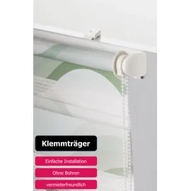 MY HOME Doppelrollo MY HOME "Welle" Gr. 1, grün, B:40cm H:130cm, Polyester, Rollos, Fixmaß, Klemmfix-Duo-Rollo, Doppelrollo "Welle", Klemmträger