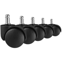 AMSTYLE Möbelrolle 5er Set 11 x 50 mm Schwarz