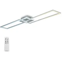 B.K.Licht LED Deckenleuchte CCT Rahmenleuchte schwenkbar dimmbar Timer Nachtlicht 40W Alu - Silber/Grau