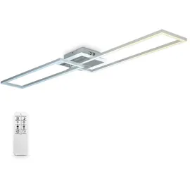 B.K.Licht LED Deckenleuchte CCT Rahmenleuchte schwenkbar dimmbar Timer Nachtlicht 40W Alu - Silber/Grau