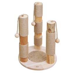 VOSS.pet Echtholz Kratzbaum Kaiser - Premium Kratzsäule Massivholz Kiefer, 57cm