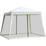 Redom Gartenpavillon, Weiß, Metall, 300x245x300 cm, Sonnen- & Sichtschutz, Pavillons & Pergolas, Pavillons