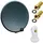 PremiumX Camping Satelliten-Komplettanlage 60cm Satellitenschüssel Aluminium SAT Single LNB 2x F-Stecker