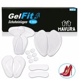 GelFit Deluxe Schuh Gel Einlagen Set Fersen Schuheinlagen (Schuhpolster Fersenpolster Fersenkissen Ballenpolster), Gel Sohlen Kissen Polster High Heel Grips [14 teilig]