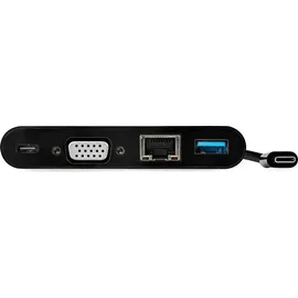 Startech StarTech.com USB-C VGA Multiport Adapter - Power Delivery (60W) - USB C Adapter für Mac, Windows, Chrome OS - Docking Station - USB-C 3 Ports), Dockingstation Hub, Schwarz