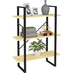 vidaXL Bücherregal 3 Böden 80x30x105 cm Massivholz Kiefer