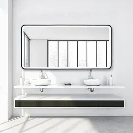 Paco Home Wandleuchte »TRACY« Neutralweiß Beleuchteter Spiegel LED Backlight Touch- Schwarz Rechteckig, schwarz