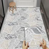 Fliesenaufkleber Graue Blätter Küchenrückwand,Wasserdicht Ölfest ​Klebefliesen Küche Fliesenaufkleber Bad,Fliesenfolie 3D Wandpaneele Selbstklebend 10 PC(20x20cm)