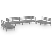 vidaXL 8-tlg Garten-Lounge-Set Grau Massivholz Kiefer