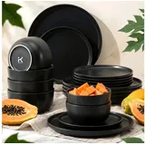 konsimo® Victo Tafelservice 18-tlg. schwarz