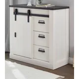 furn.design Sideboard 93 x 91 cm Weiß / Anthrazit