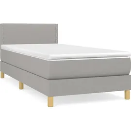 vidaXL Boxspringbett 100 x 200 cm Hellgrau