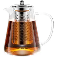 Gvolatee Teekanne Glas, 1300ML Teekanne mit Siebeinsatz, Borosilikatglas Teeservice, Glasteekanne, Teekanne Glas mit Siebeinsatz, Teekanne mit Sieb, Tee-Ei für lose Blätter Teekanne